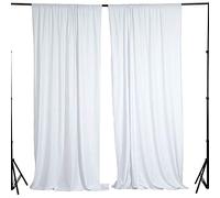 BalsaCircle 10 ft x 10 ft White Polyester Photography Backdrop Drapes Curtains Panels - Wedding Decorations Home Party Reception Supplies