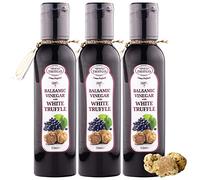 Balsamic vinegar glaze of Modena with white truffle, Grape must Truffle balsamico vinegar, Balsamic marinade, White truffle condiment, Dressing for fresh salads, stewed vegetables, meat 3 x 150 ml