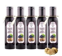 Balsamic vinegar glaze of Modena with white truffle, Grape must Truffle balsamico vinegar, Balsamic marinade, White truffle condiment, Dressing for fresh salads, stewed vegetables, meat 5 x 150 ml