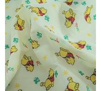 Balsara's 1 Metre Cream Disney Winnie The Pooh Cartoon Printed Polycotton Fabric, 115cm Width, Poplin Weave, Machine Washable