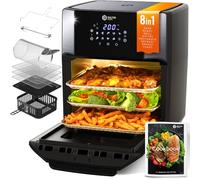 Balter Air Fryer 12L XXL, 8-in-1 AirFryer, Mini Oven & Dehydrator with Rotisserie, 10 Programmes, Viewing Window, 30-200C, Dishwasher-Safe Accessories, Recipe Book Included
