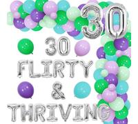 Balterever 30 Flirty and Thriving Birthday Decoration 30 Flirty & Thriving Balloon Banner 30th Balloon Garland Kit Flirty Thirty Birthday Decors Dirty Happy 30th Birthday Supplies