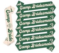 Balterever 7PCS Camp Bride Sash Camping Bachelorette Party Decorations Camp Bride Sash and Retro Sage Green Tribe Bridesmaids Sashes for Engagement Wedding Supplies Gifts Favors