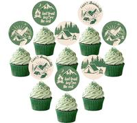 Balterever Camp Bachelorette Decoration 36PCS Last Trail Before the Veil Bachelorette Cupcake Toppers Mountain Lake Hiking Bachelorette Decors for Bridal Shower Wedding Engagement Hen Party Decoration