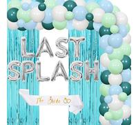 Balterever Last Splash Bachelorette Decorations Blue Green Summer Balloon Garland Last Splash Balloon Banner the Bride Sash Pool Peach Balloon for Summer Pool Bachelorette Bridal Shower Party Supply