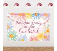 Balterever Pastel Daisy 1st Birthday Backdrop Isn’t She Lovely Isn’t She Onederful Floral Background 5x3ft Macaron Daisy First Birthday Girl Photo Backdrop Pastel Flower Party Décor for Baby 1st Bday