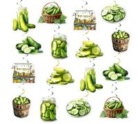 Balterever Pickle Party Decorations 24PCS Kind of a Big Dill Hanging Swirls Cucumber Pickle Birthday Supplies for Cucumber Birthday Bridal Shower Engagement Supplies
