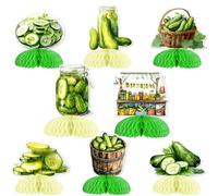 Balterever Pickle Party Decorations 8PCS Kind of a Big Dill Honeycomb Centerpieces Pickle Party Table Centerpieces for Cucumber Birthday Bridal Shower Engagement Supplies