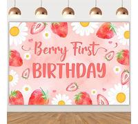 Balterever Strawberry Daisy Party Decorations Strawberry Daisy First Birthday Backdrop Berry First Birthday Decorations Strawberry Theme Birthday Party Supplies for Photography Background
