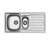 Balterley 1.5 Bowl Stainless Steel Kitchen Sink with Drainer, 1000 x 500mm in Metallic Silver Balterley Metallic Silver