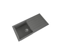 Balterley 100Cm Kitchen Single Bowl Composite Inset Sink With Overflow & Reversible Drainer - Matt Grey Finish