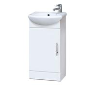 Balterley 1 Door Cloakroom Vanity Basin Unit Gloss White 400mm Balterley White