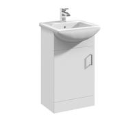 Balterley 1 Door Vanity Basin Unit with Square Basin Gloss White 450mm Balterley White