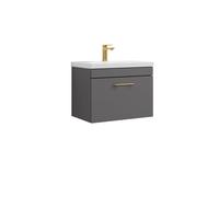 Balterley 1 Drawer Bathroom Wall Hung Vanity Basin Unit 600mm in Grey Balterley Grey