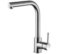 Balterley 1 Lever Pull-Out Kitchen Mixer Tap Rounded Swivel Spout Brushed Nickel in Silver Balterley Silver
