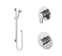 Balterley 1 Outlet Luxury Shower Bundle - Stop Tap, Temperature Control & Slide Rail Kit - Chrome