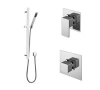 Balterley 1 Outlet Luxury Shower Bundle - Stop Tap, Temperature Control & Slide Rail Kit - Chrome