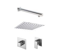Balterley 1 Outlet Shower Bundle Stop Tap Temperature Control Arm Head in Silver Balterley Silver