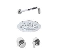 Balterley 1 Outlet Shower Bundle Stop Tap Temperature Control Arm Head in Silver Balterley Silver