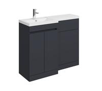 Balterley 1000mm Floor Standing Compact Unit with Left Hand Polymarble Basin - Dark Grey