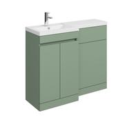 Balterley 1000mm Floor Standing Compact Unit with Left Hand Polymarble Basin - Green
