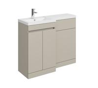 Balterley 1000mm Floor Standing Compact Unit with Left Hand Polymarble Basin - Pebble Grey