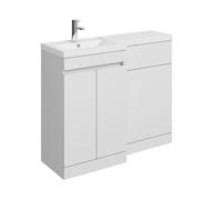 Balterley 1000mm Floor Standing Compact Unit with Left Hand Polymarble Basin - White