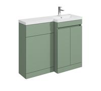 Balterley 1000mm Floor Standing Compact Unit with Right Hand Polymarble Basin - Green