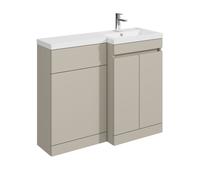 Balterley 1000mm Floor Standing Compact Unit with Right Hand Polymarble Basin - Pebble Grey