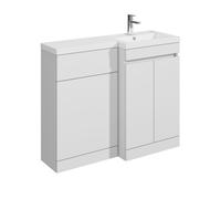 Balterley 1000mm Floor Standing Compact Unit with Right Hand Polymarble Basin - White