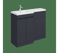 Balterley 1000mm Floor Standing Unit & Left Hand Polymarble Basin - Dark Grey Balterley Grey