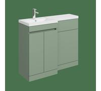 Balterley 1000mm Floor Standing Unit & Left Hand Polymarble Basin - Green Balterley Green