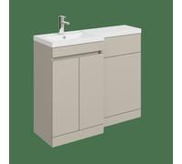 Balterley 1000mm Floor Standing Unit & Left Hand Polymarble Basin - Pebble Grey Balterley Grey