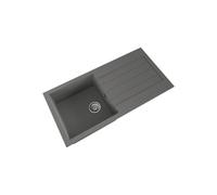 Balterley 100Cm Kitchen Single Bowl Composite Inset Sink With Overflow & Reversible Drainer - Matt Grey Finish