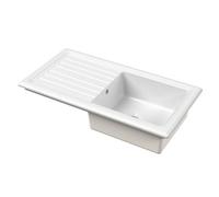 Balterley 101Cm Inset Counter Top Single Bowl Fireclay Ceramic Kitchen Sink - White