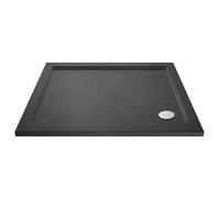 Balterley 1100 x 900 mm Rectangular Shower Tray, Slimline Shower Trays, Durable Stone Resin Base Trays for Bathroom Enclosure Cubicle, Lightweight Rectangular Tray for Wetroom Showers (Slate Grey)