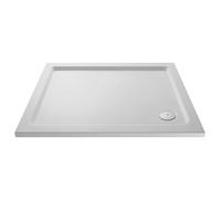 Balterley 1100 x 900 mm Rectangular Shower Tray, Slimline Slip Resistant Shower Trays, Durable Stone Resin Base Trays for Bathroom Enclosure, Lightweight Rectangular Tray for Wetroom Showers (White)