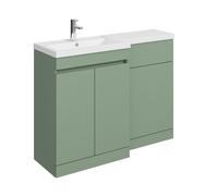 Balterley 1100mm Floor Standing Compact Unit with Left Hand Polymarble Basin - Green