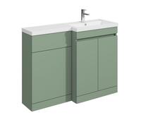 Balterley 1100mm Floor Standing Compact Unit with Right Hand Polymarble Basin - Green