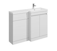 Balterley 1100mm Floor Standing Compact Unit with Right Hand Polymarble Basin - White