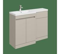Balterley 1100mm Floor Standing Unit & Left Hand Polymarble Basin - Pebble Grey Balterley Grey