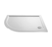Balterley 1200 x 800 mm Offset Quadrant Shower Tray Left Hand, Slimline Shower Trays, Durable Stone Resin Base Trays for Bathroom Enclosure Cubicle, Lightweight Tray for Wetroom Showers (White)