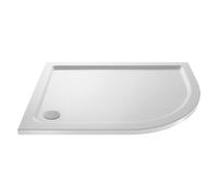 Balterley 1200 x 800 mm Offset Quadrant Shower Tray Right Hand, Slimline Shower Trays, Durable Stone Resin Base Trays for Bathroom Enclosure Cubicle, Lightweight Tray for Wetroom Showers (White)
