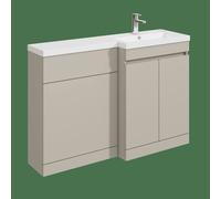 Balterley Tean 1200mm Floor Standing Compact Unit with Right Hand Polymarble Basin - Pebble Grey