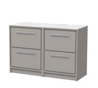 Balterley 1200mm Framed Design Floor Standing 4 Drawer Vanity With Marble Worktop - Pebble Grey