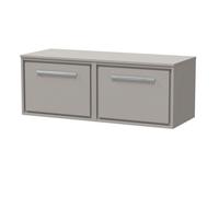 Balterley 1200mm Framed Design Wall Hung Single Drawer Vanity With Worktop - Pebble Grey