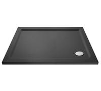 Balterley 1200 x 700 mm Rectangular Shower Tray, Slimline Shower Trays, Durable Stone Resin Base Trays for Bathroom Enclosure Cubicle, Lightweight Rectangular Tray for Wetroom Showers (Slate Grey)
