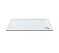 Balterley 1200 x 700 mm Rectangular Shower Tray, Slimline Shower Trays, Durable Stone Resin Base Trays for Bathroom Enclosure Cubicle, Lightweight Rectangular Tray for Wetroom Showers (White)