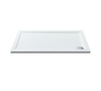 Balterley 1200 x 760 mm Rectangular Shower Tray, Slimline Shower Trays, Durable Stone Resin Base Trays for Bathroom Enclosure Cubicle, Lightweight Rectangular Tray for Wetroom Showers (White)