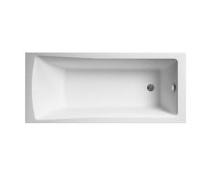 Balterley 1400 x 700mm Square Shower Bath with Legs & Overflow, Straight Single Ended Gloss White Soaking Shower Bath, Acrylic Baths for Bathrooms, Straight Square, Adjustable Leg Set (White)